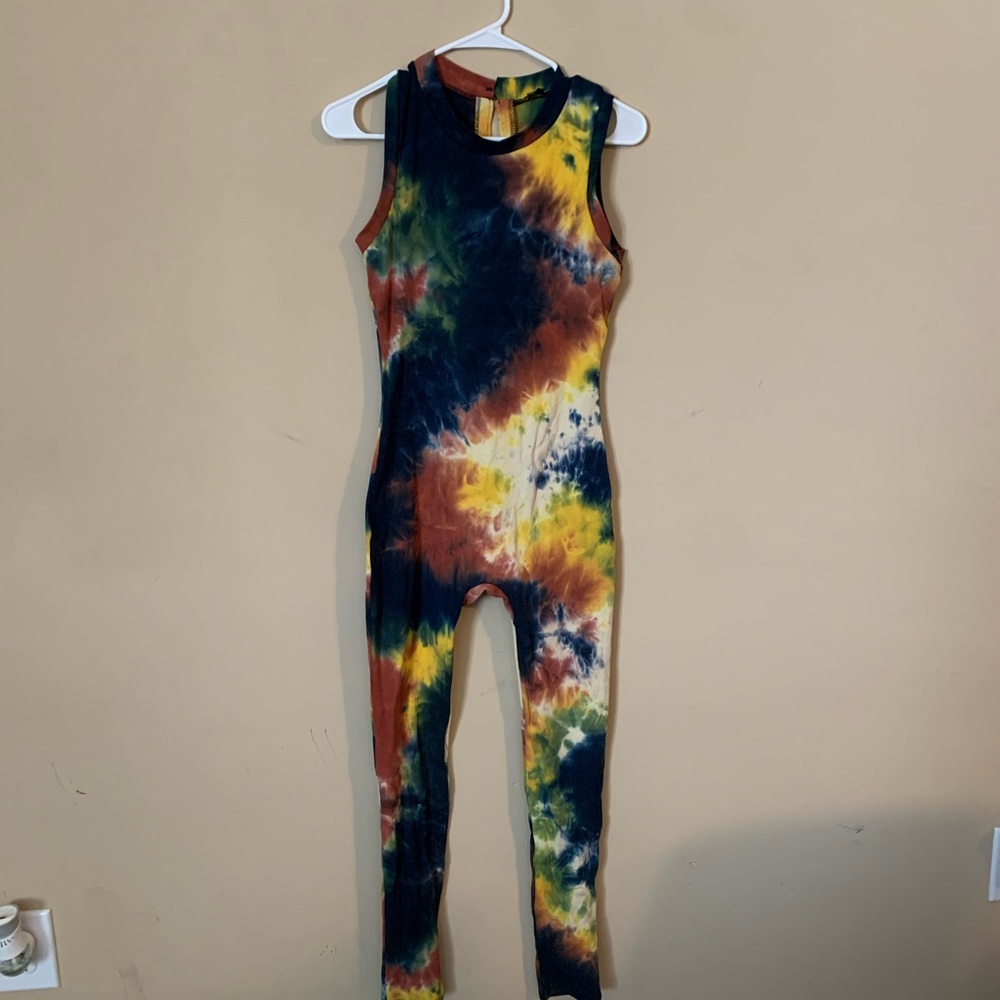 Tie die form fitting jumpsuit size M